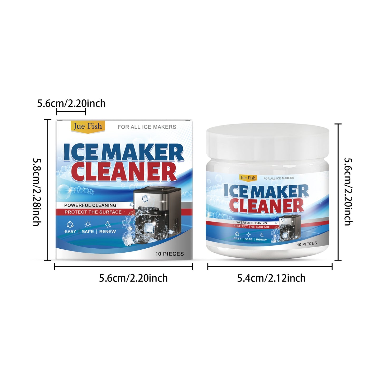Jue Fish Ice Maker Cleaning Tablets Household Deep Cleaning, Descaling, Deodorizing, and Maintenance Ice Maker Cleaning Tablets