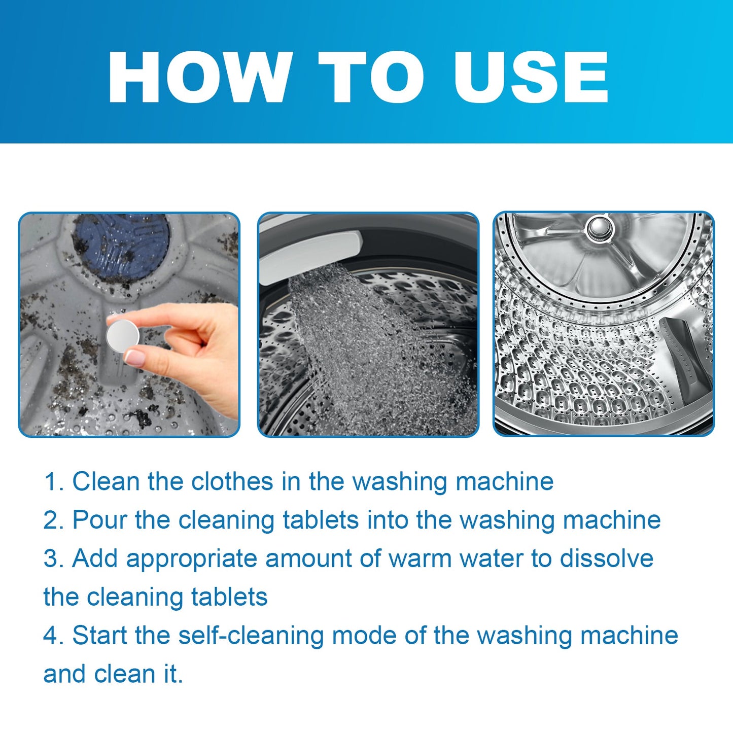 Jue-Fish Washing Machine Cleaner Washing machine drum automatic dirt removal cleaning tablets