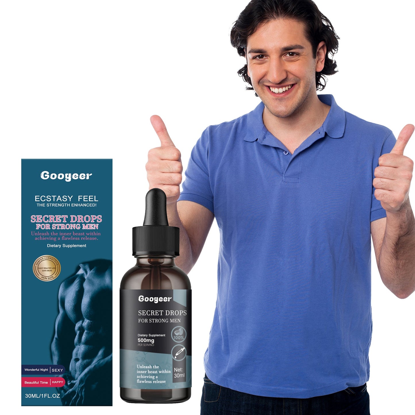 Googeer Male Strength Secret Drops Relieve anxiety, relax body and mind, enhance vitality, and strengthen the body with drops