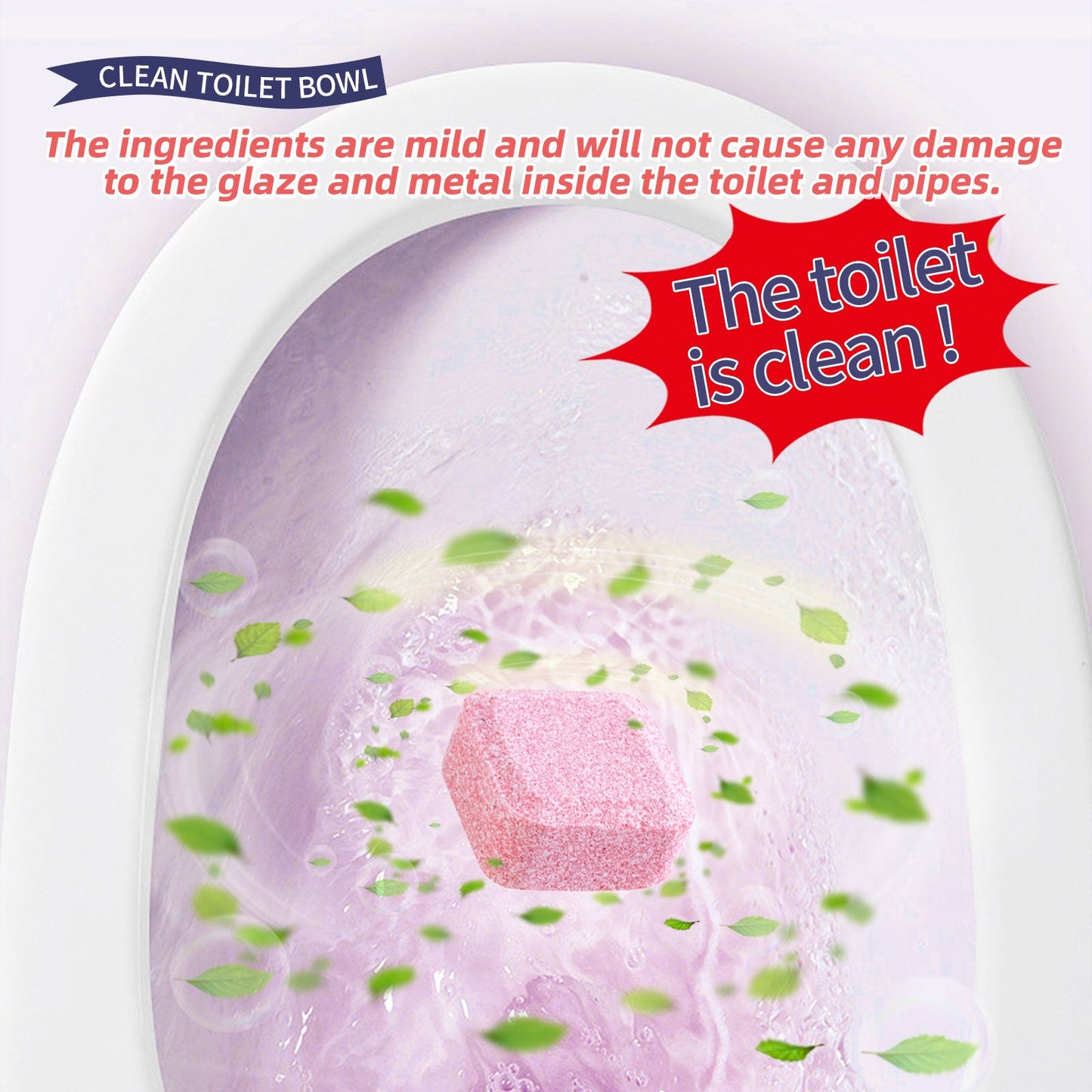 Jakehoe Toilet Effervescent Tablets Toilet cleaner for removing odors, yellow stains, dirt, and urine marks; toilet bowl cleaning tablets