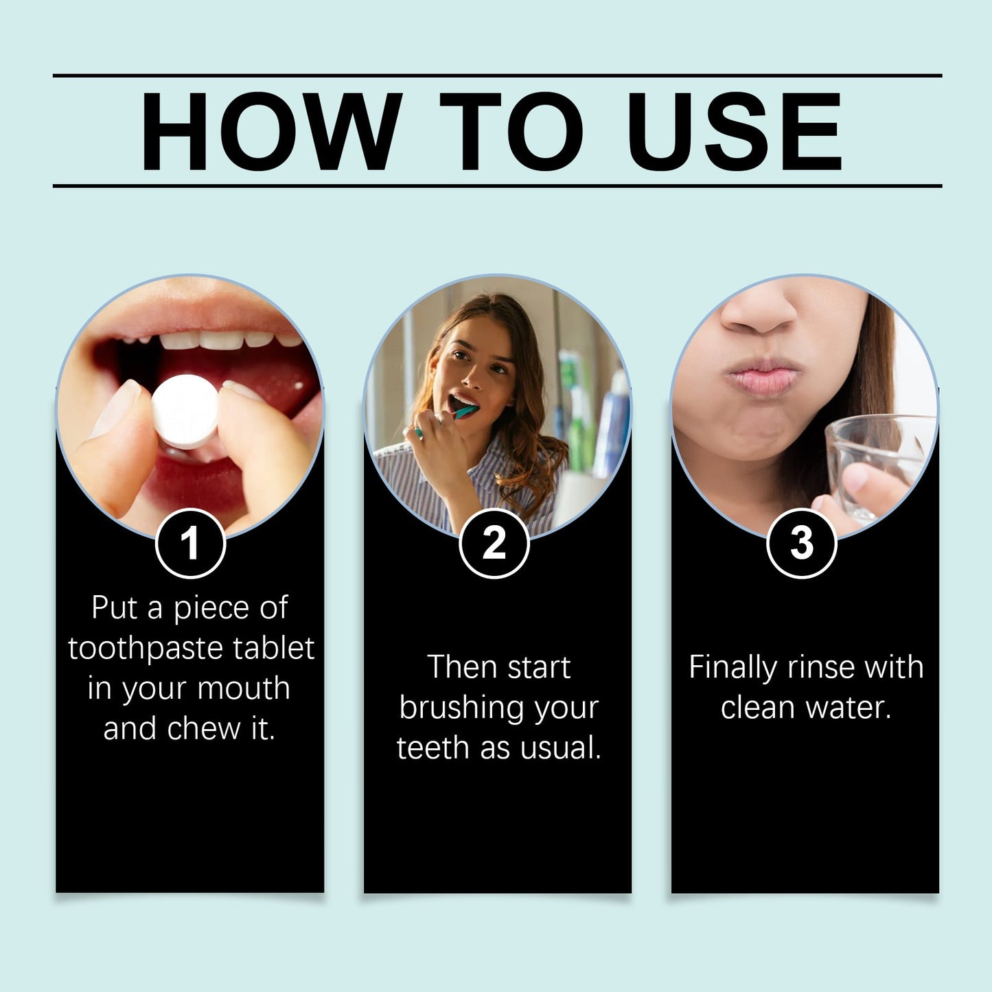 Oralhoe Solid toothpaste tablets Deep teeth cleaning, oral care, yellow stain removal, portable toothpaste tablets