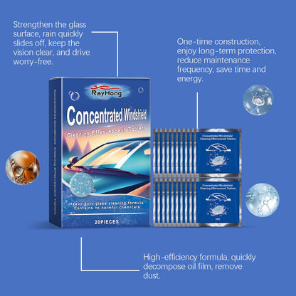 Rayhong Windshield washer tablets Car window rainproof, waterproof, stain-removing, daily maintenance effervescent tablets