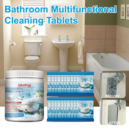 Jakehoe Bathroom cleaning tablets Bathroom deodorizing sink cleaner, bathtub glass scale remover, household cleaning tablets