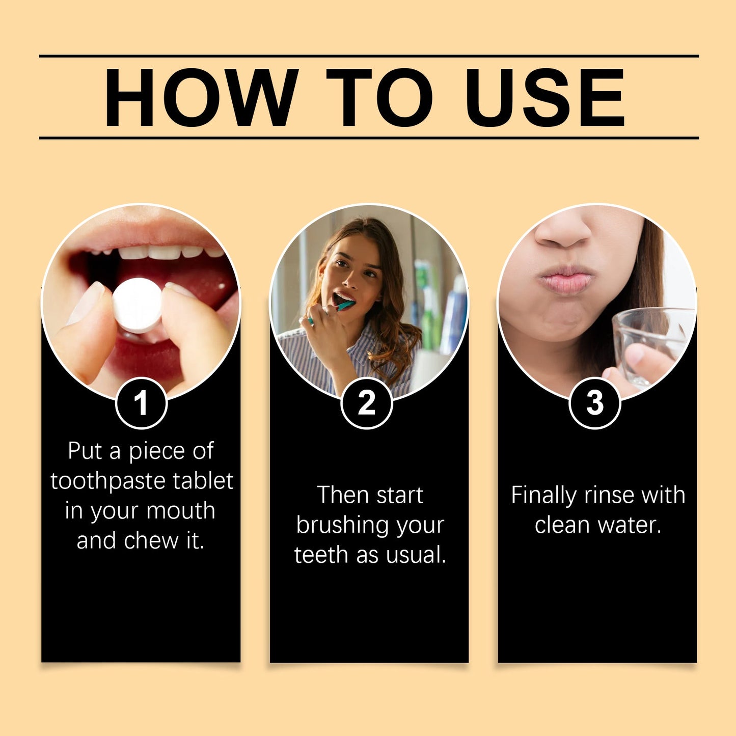Oralhoe Vanilla Mint Toothpaste Tablets Cleans dental stains, protects oral health, freshens breath, portable dental cleaning tablets