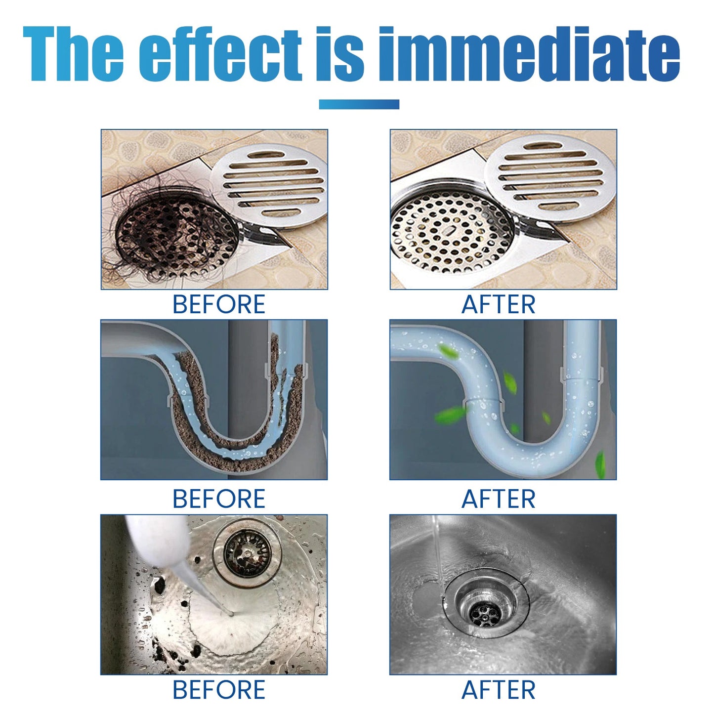 Jakehoe Drain Cleaning Tablets Kitchen and toilet drain pipes are clogged; cleaning, unclogging, and eliminating odors