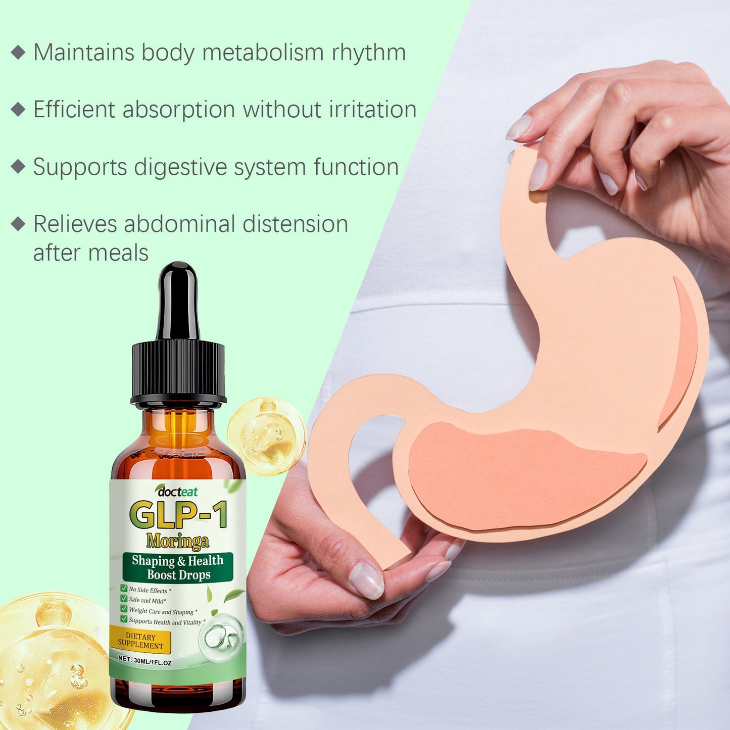 Docteat Body Care Drops Plant-based ingredients gently protect and balance the body, dietary supplement for managing your figure