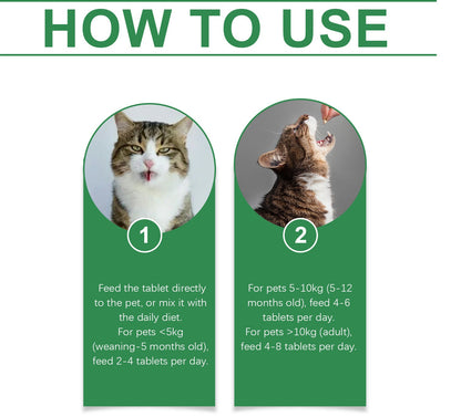 Yegbong Pet Cat Multivitamin Tablets Vitamin and trace element nutritional supplements for cats
