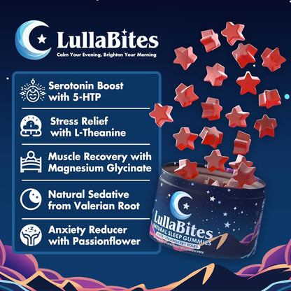 Natural Sleep Gummies - Made in USA - With 5-HTP, L-Theanine, Magnesium & Valerian Root - Melatonin Free - Vegan - Halal - Sugar, Gluten Free - Sweet Strawberry - 60 Gummies - 30 Servings