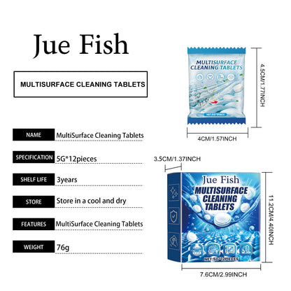 JUE FISH Multi-Surface Decontamination Effervescent Tablets Kitchen heavy grease and dirt cleaning stain remover effervescent tablets
