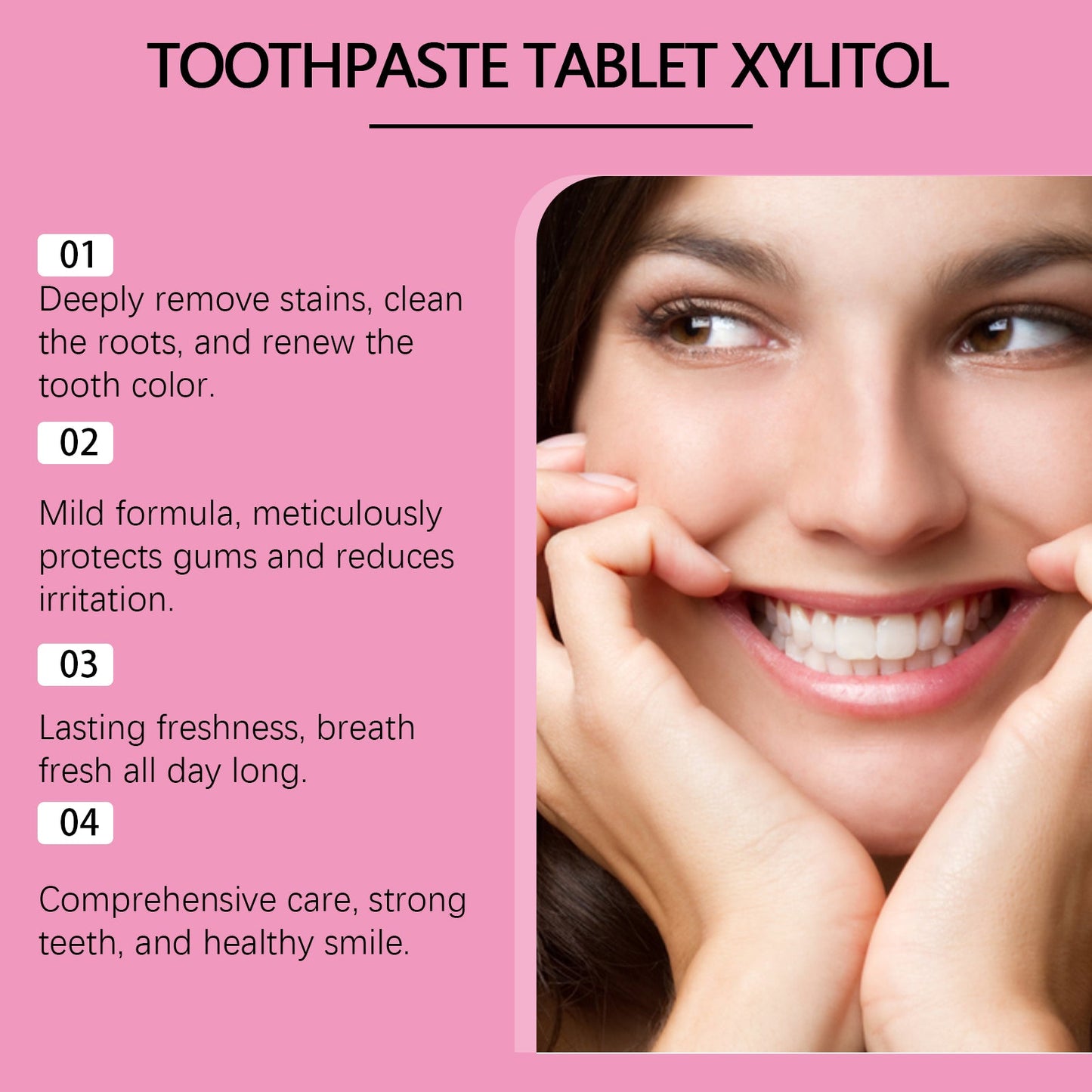 Oralhoe Bubblegum Toothpaste Tablets Clean teeth, maintain oral hygiene, freshen breath, daily care teeth cleaning tablets