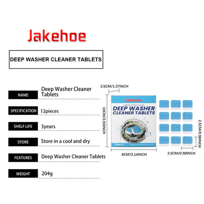 Jakehoe Washing machine cleaning tablets Cleaning, decontamination, odor removal, and fragrance-retaining roller cleaning tablets
