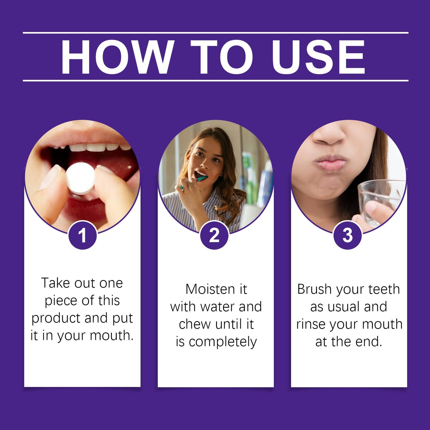 Oralhoe Fresh Breath Toothpaste Tablets Gentle gum protection dental tablets freshen breath, clean the mouth, and polish teeth
