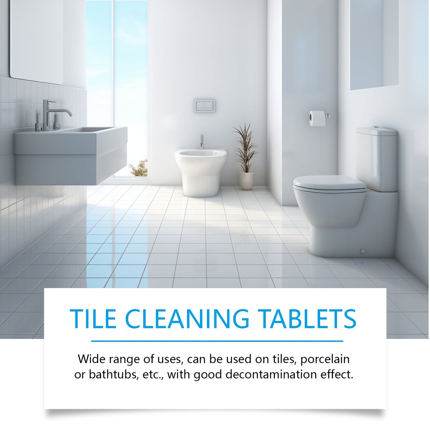 Jue-Fish Tile cleaning effervescent tablets Toilet and sink wall tile stain remover, descaler, and brightening cleaning tablets