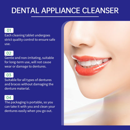 Oralhoe Denture cleaning tablets Oral care, fresh breath, tooth stain removal, braces, denture cleaning tablets, care