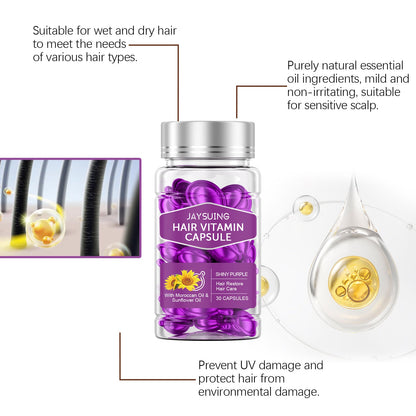 Jaysuing Hair Care Essential Oil Capsules Hair Smoothing Care to Improve Dryness and Frizz, Hair Care Essential Oil