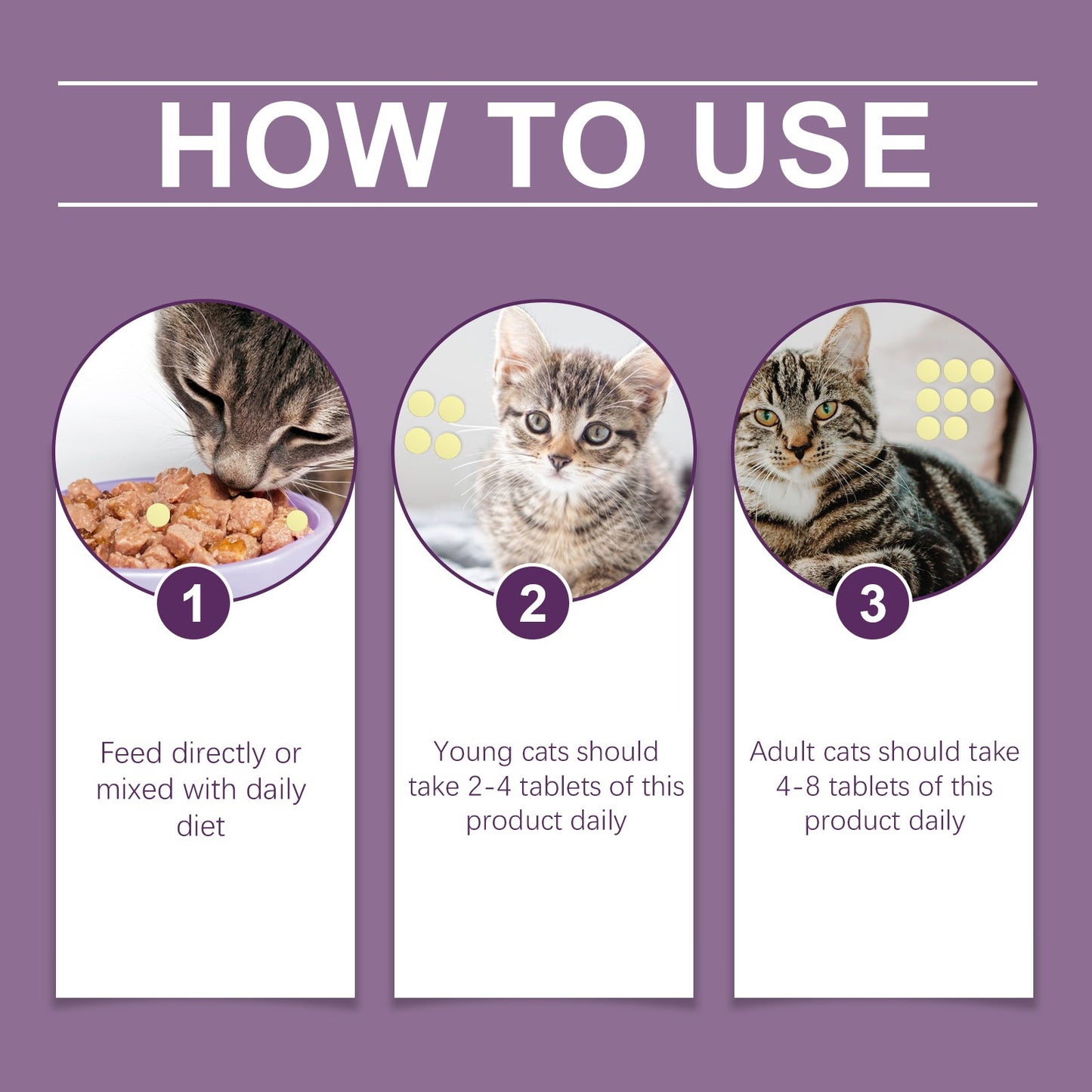 Yegbong Compound Taurine Tablets for Cats Pet nutritional supplement multi-vitamin taurine tablets for cats