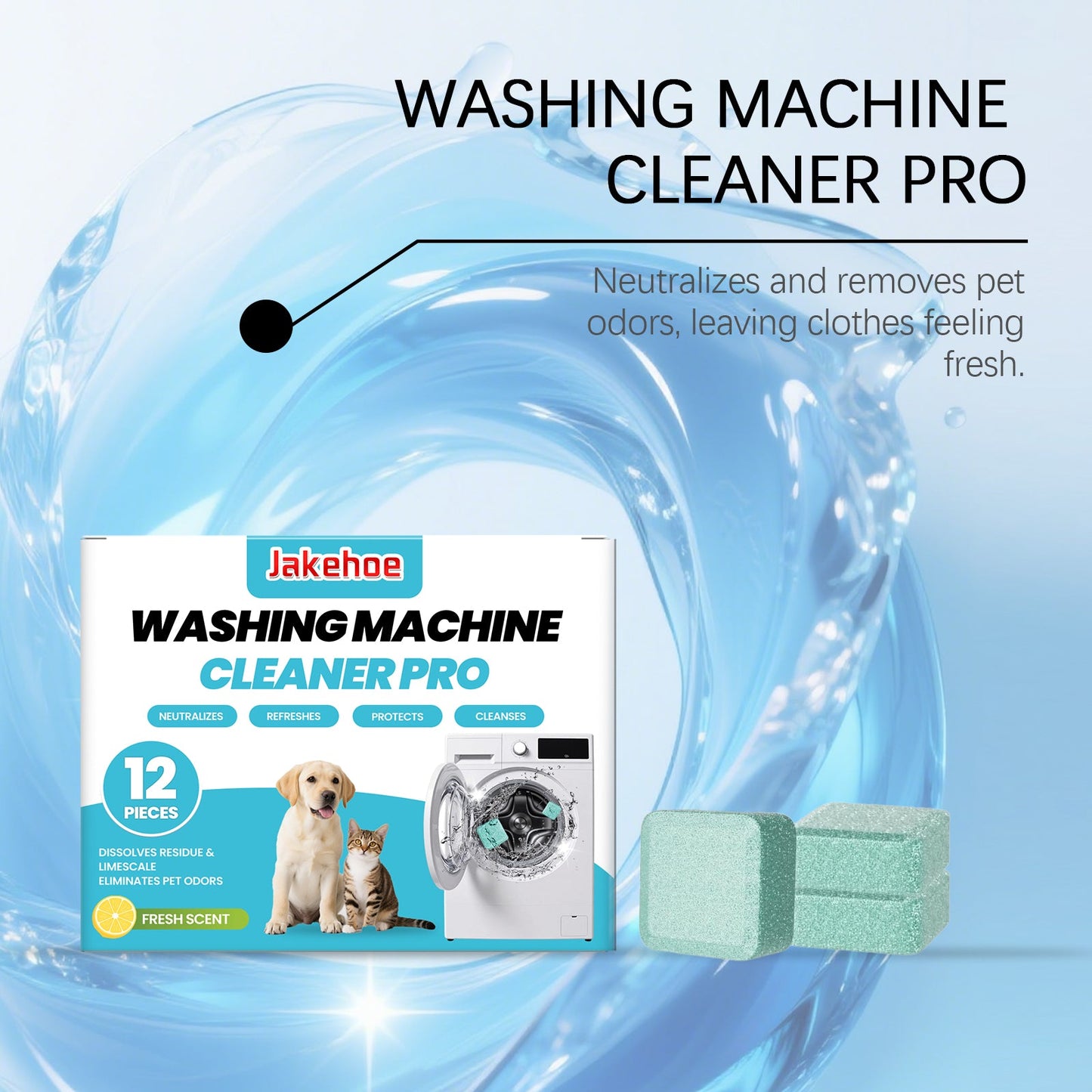 Jakehoe Washing machine cleaning tablets Daily household drum washing machine gently cleans stains, scale, and odors
