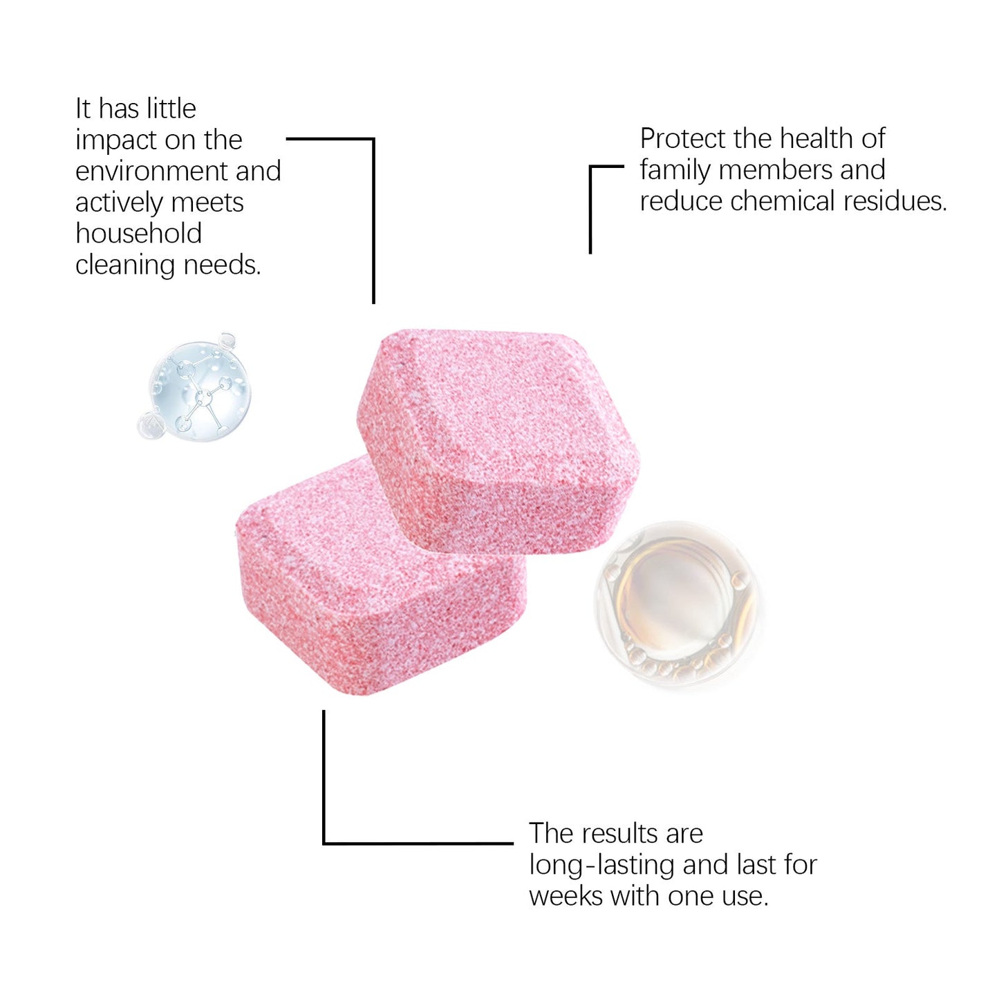 Jue-Fish Toilet cleaning effervescent tablets Quickly Dissolving Toilet Deodorizing, Descaling, and Stain-Removing Cleaning Tablets