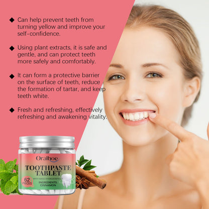 Oralhoe Cinnamon toothpaste tablets Gentle cleaning of dental stains, oral hygiene care, dental care toothpaste tablets