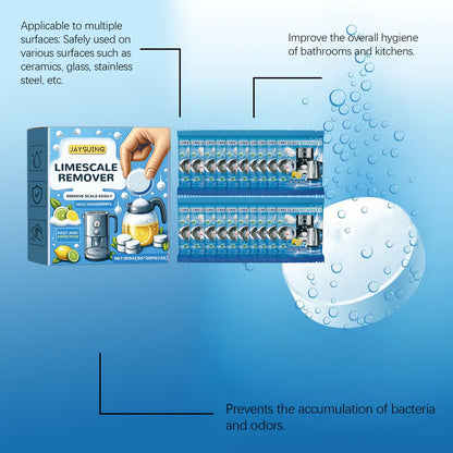 Jaysuing Multi-purpose descaling effervescent tablets Descaling tablets for electric kettles, water scale cleaning and descaling tablets
