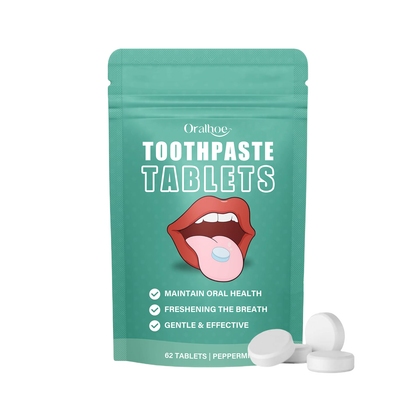 Oralhoe Cleaning toothpaste tablets Convenient, fresh, cleans teeth stains and yellowing, reduces bad odor, provides long-lasting protection