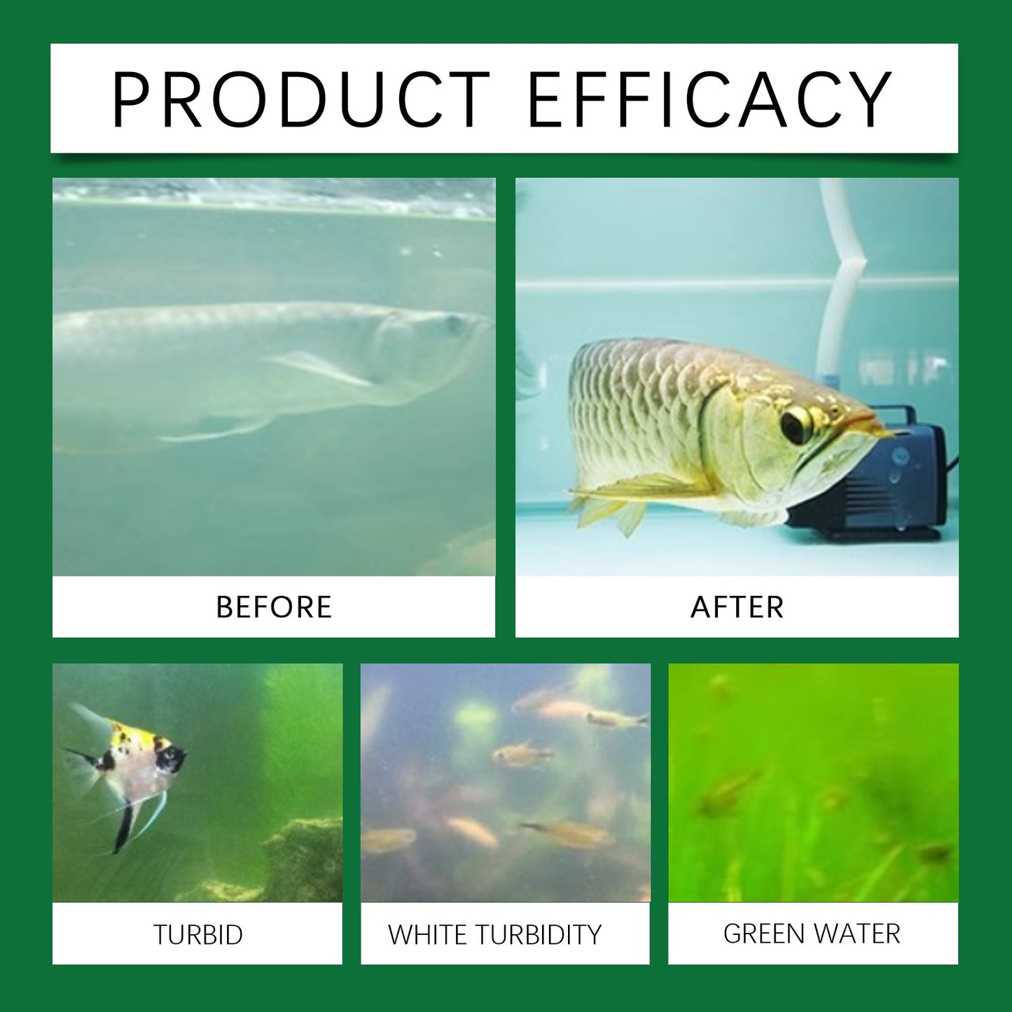 Yegbong Fish tank water purification tablets Specialized water quality cleaner for deodorization, algae removal, and sludge elimination to clear fish ponds