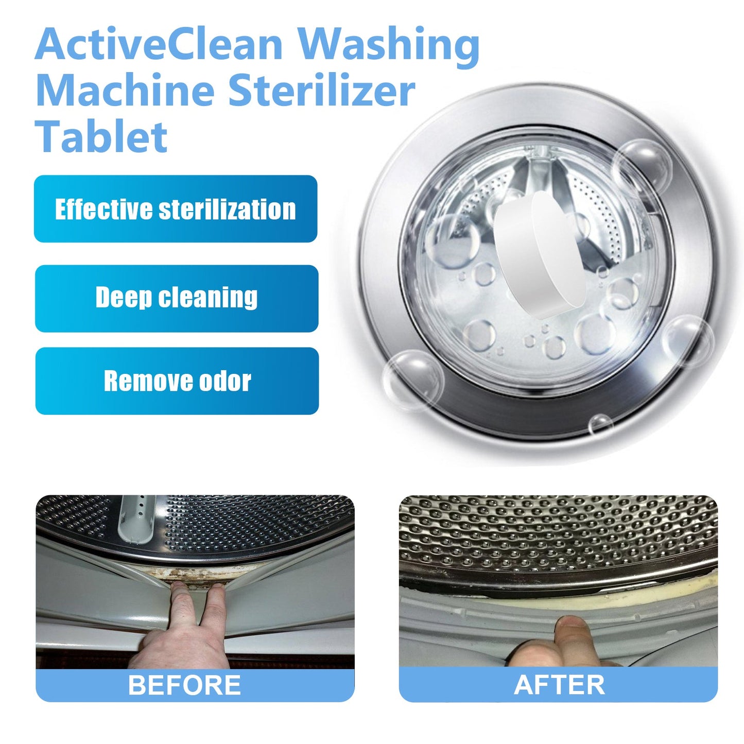 Jaysuing Washing machine cleaning tablets Automatic drum-type cleaning tablets for washing machine tanks to remove dirt and odors