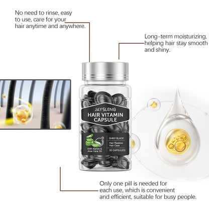 Jaysuing Hair Care Essential Oil Capsules Hair Smoothing Care to Improve Dryness and Frizz, Hair Care Essential Oil
