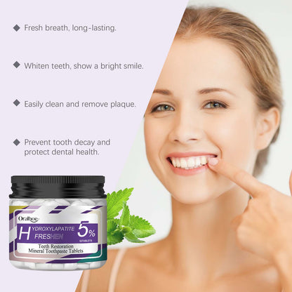 Oralhoe Oral Mint Toothpaste Tablets Portable mouthwash tablets, cleaning and dental care tablets, stain remover, breath freshener, toothpaste