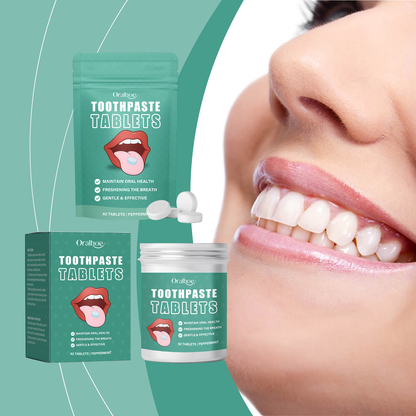 Oralhoe Cleaning toothpaste tablets Convenient, fresh, cleans teeth stains and yellowing, reduces bad odor, provides long-lasting protection