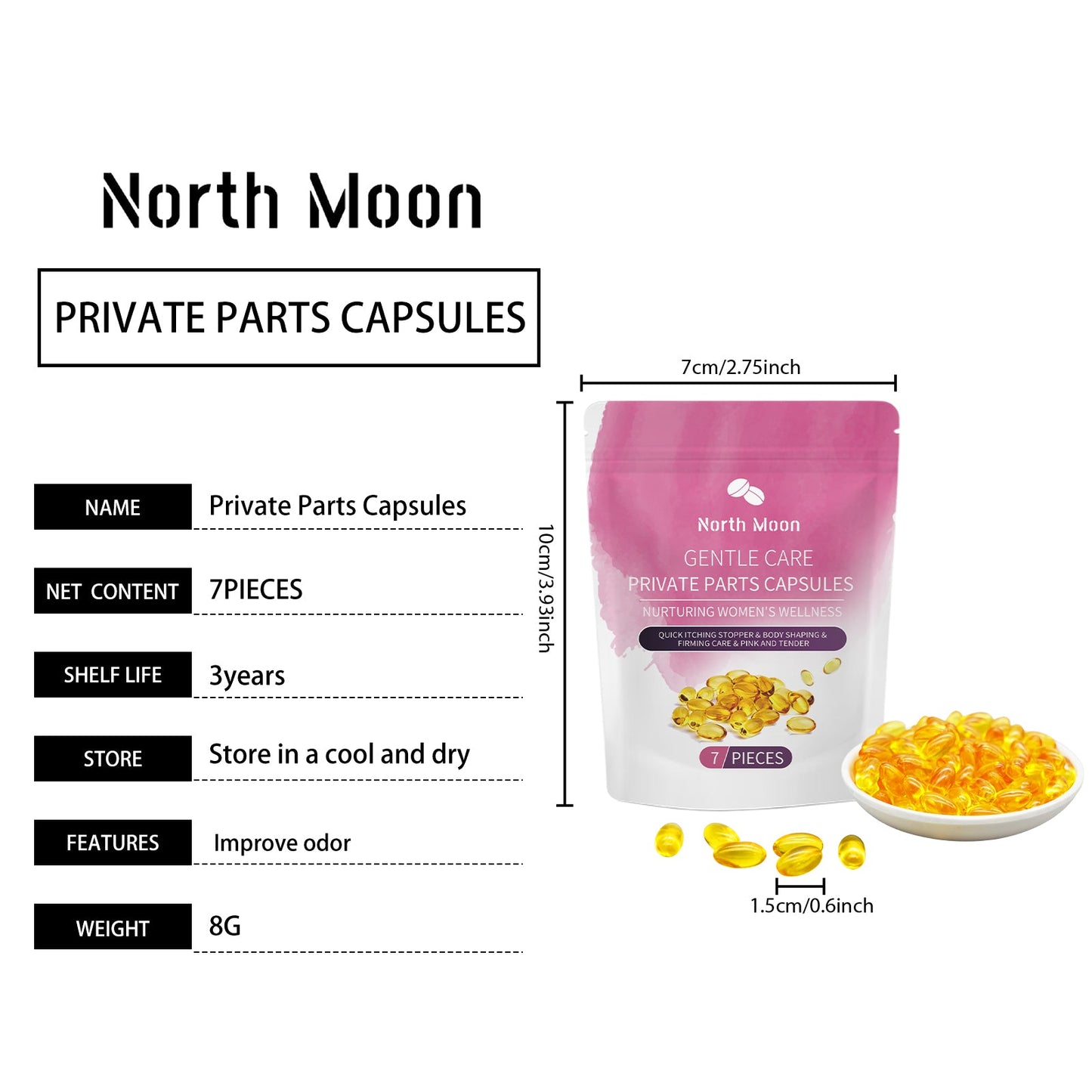North Moon Women's Care Capsules Gentle nourishment for women's body skin, moisturizing and daily care