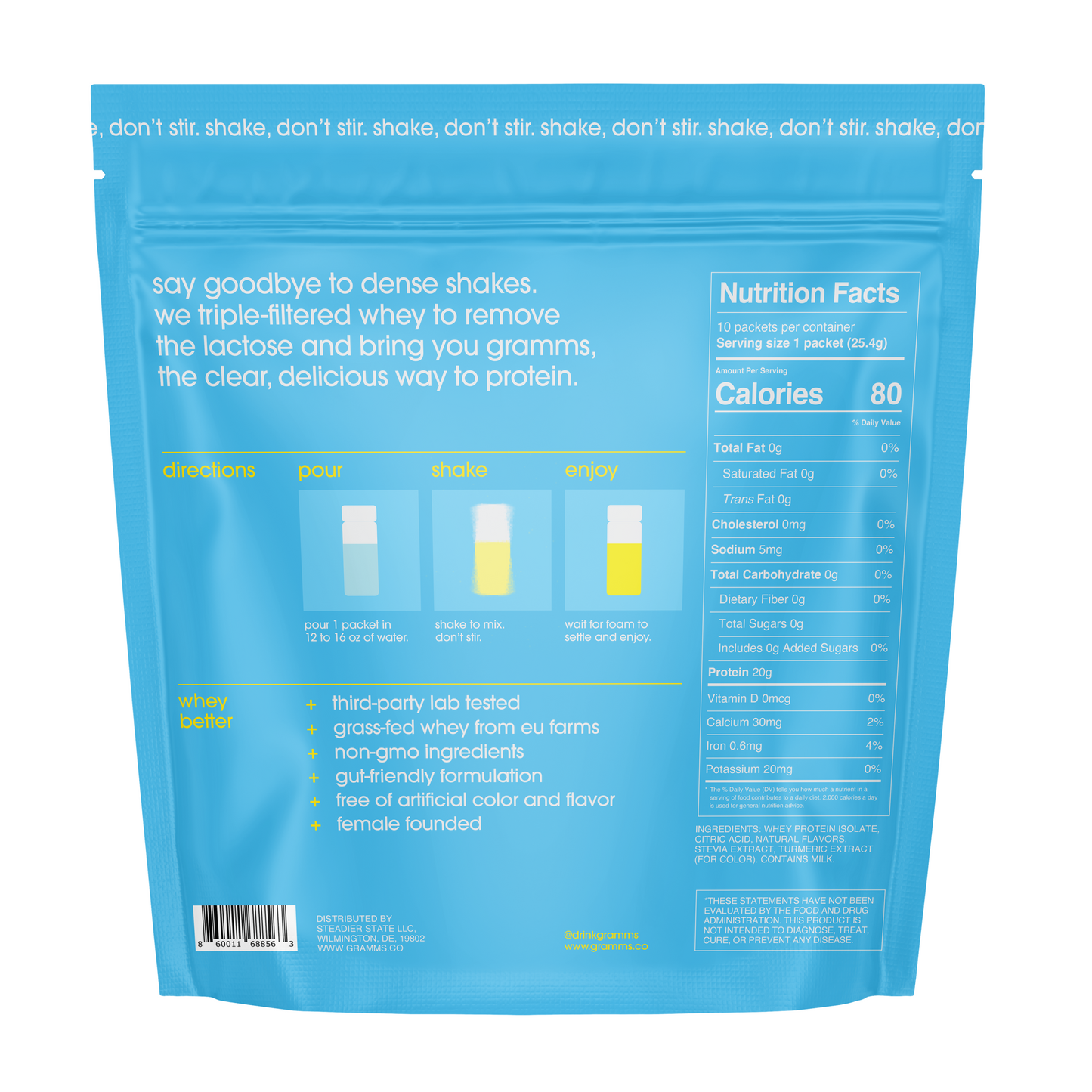 lemonade protein travel pack 450g
