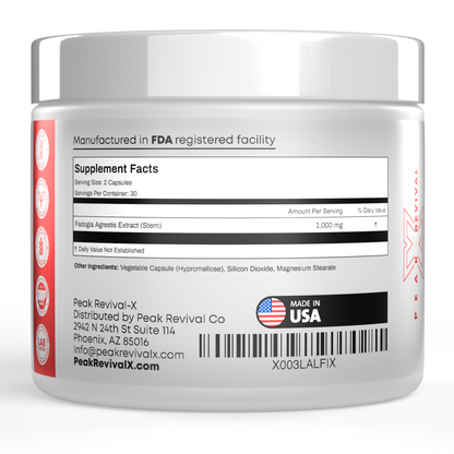 Peak Revival-X Fadogia Agrestis – 1000mg Botanical Extract – 60 Vegan Capsules