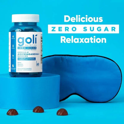 3 BottlesGoli Zero Sugar Trio -ACV Ashwagandha & Probiotic Gummies60 Caps/Bottle