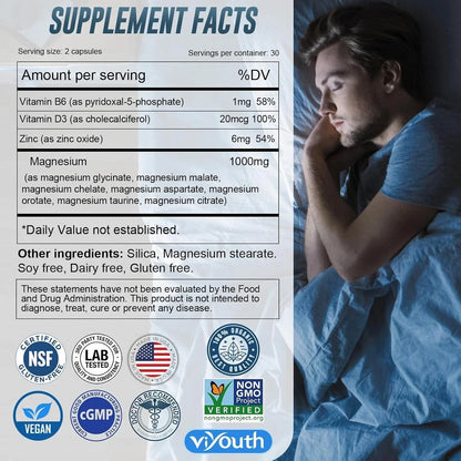 Glycinate Supplement, Magnesium 7 Complex Advanced with Citrate Malate Chelate..
