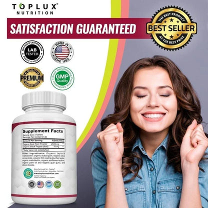 '-TopLux Organic Beet Root 2040mg –90Tablets – Energy, Circulation & Antioxidant