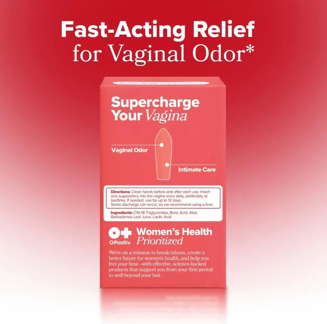 Boric Acid Vaginal Suppository – with Lactic Acid, and Aloe for Fast Relief and