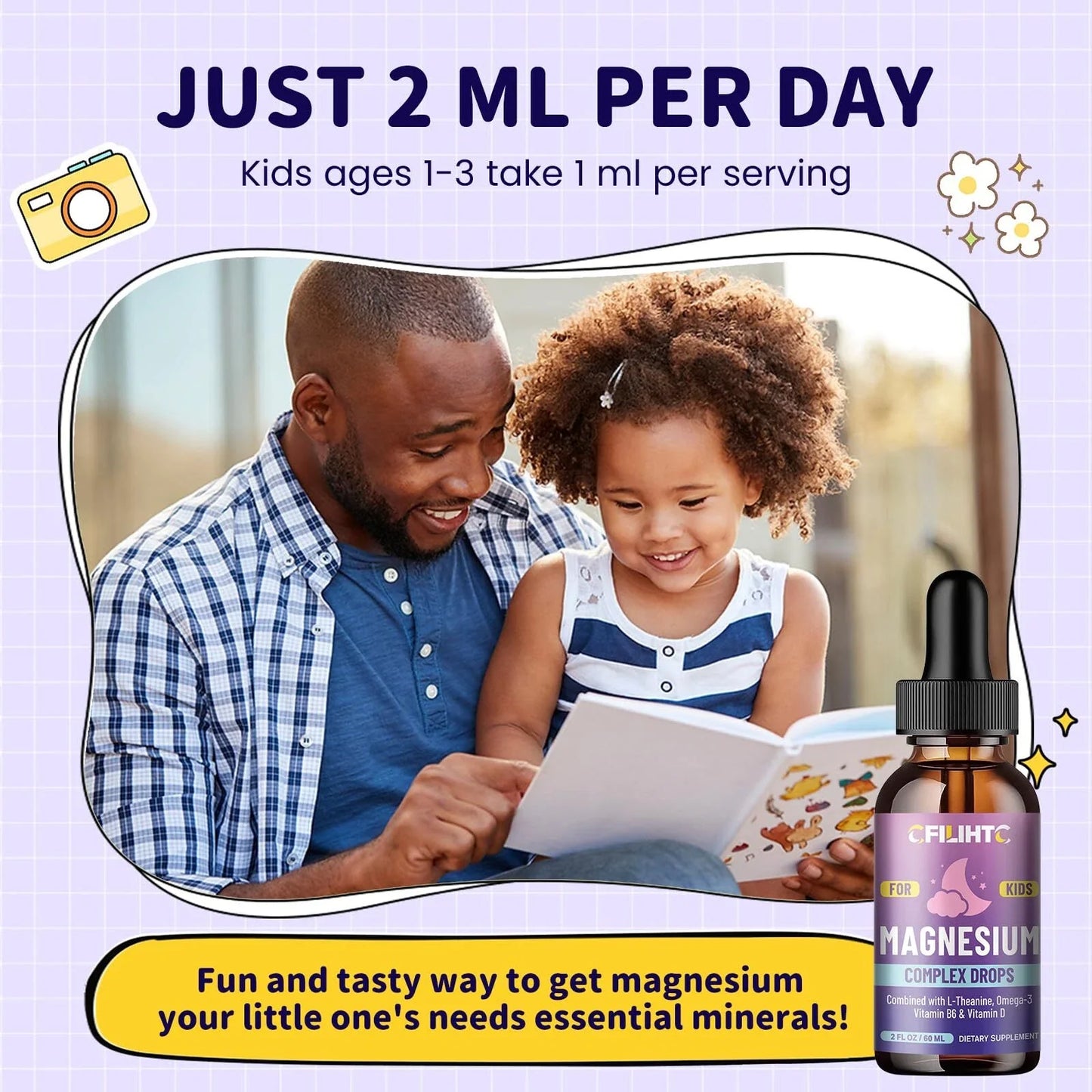 Kids Magnesium Liquid Drops-Magnesium Glycinate Liquid for Kids L-Threonate