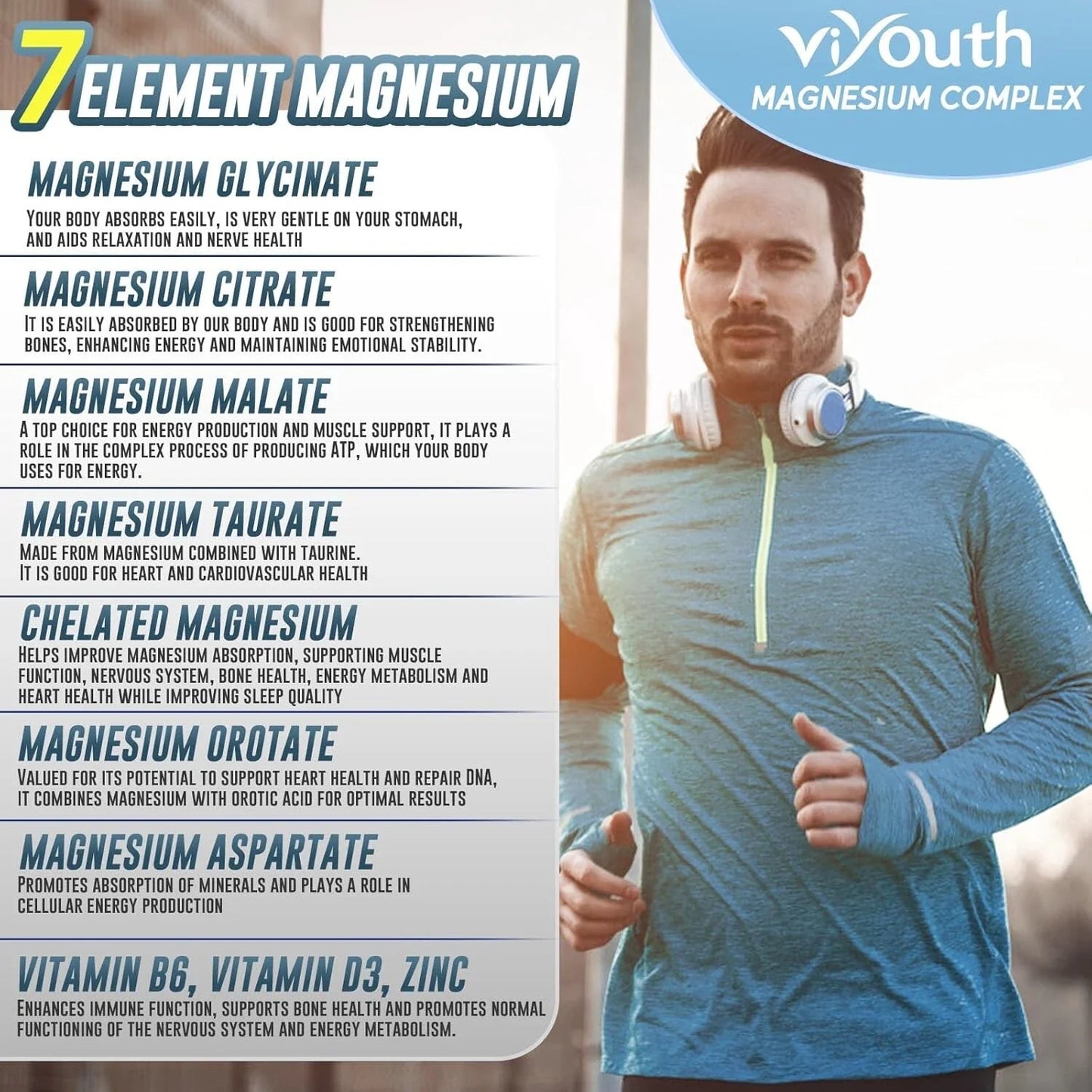 Glycinate Supplement, Magnesium 7 Complex Advanced with Citrate Malate Chelate..